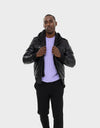 LIAM MEN'S LEATHER JACKET WITH HOOD